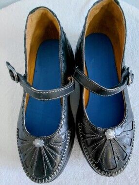 Dr. Comfort Paradise Women's Dress Black Leather Shoes Diabetic Size 7 XW